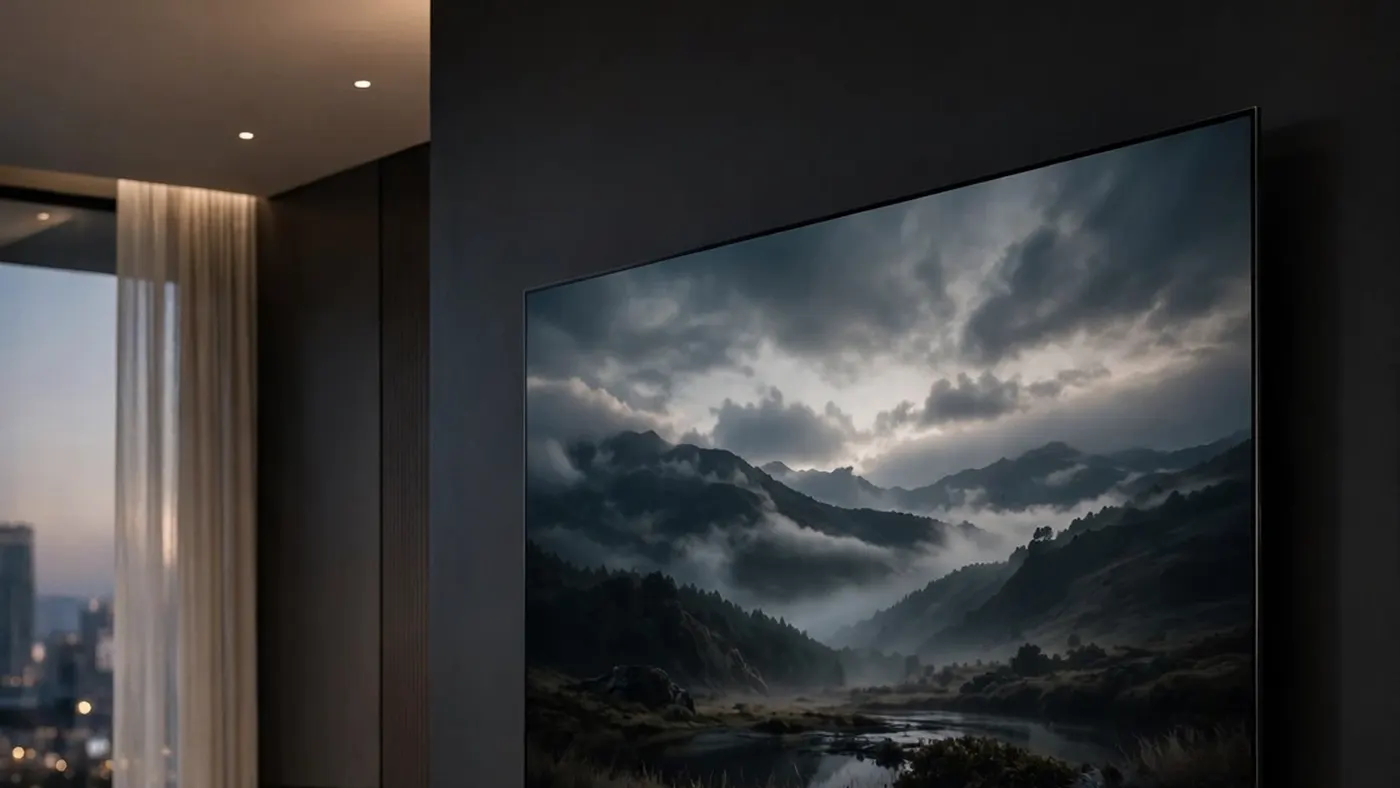Wall-mounted TV with hidden wires in a Nepean home